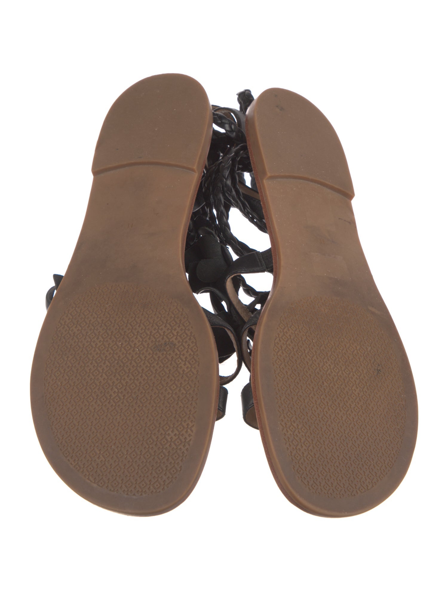 Tory Burch Leather Braided Accents Gladiator Sandals